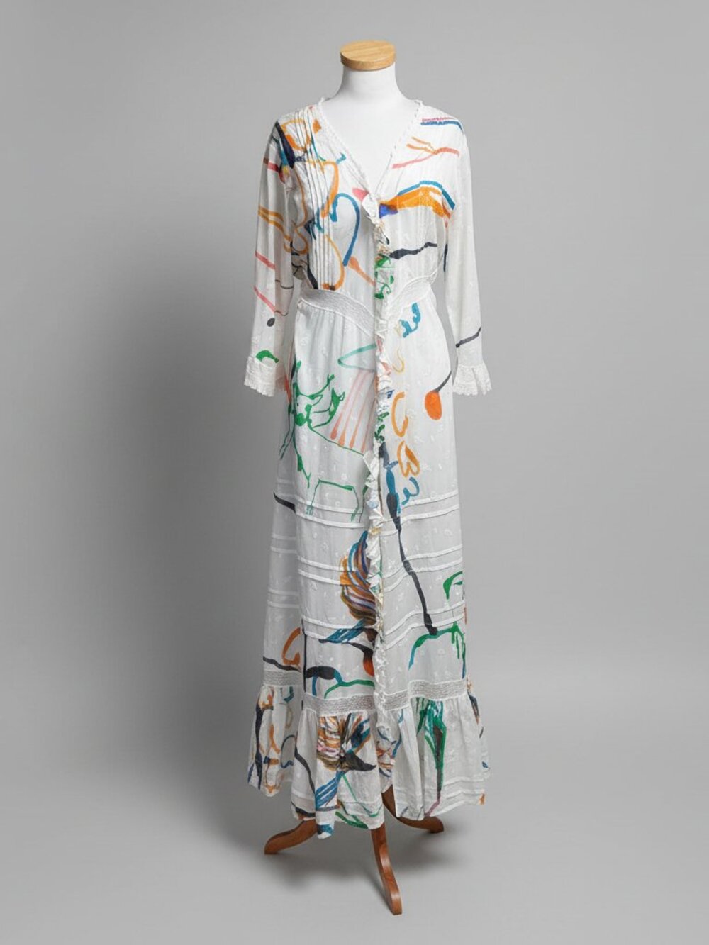 Soler white/multi-color Agnes dress, size M/L, NEW WITH TAGS!